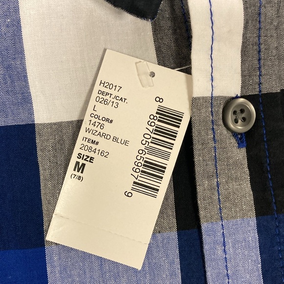 NWT children’s place blue black checked button down medium 7/8 - Picture 5 of 8